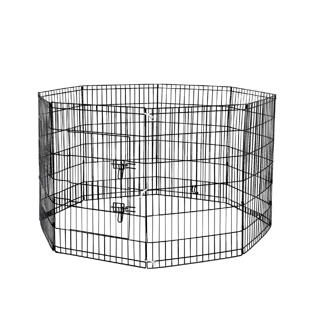 Taily 36" Dog Playpen 8 Panel Foldable Pet Fence Exercise Play Pen Cat Rabbit Puppy Cage Enclosure