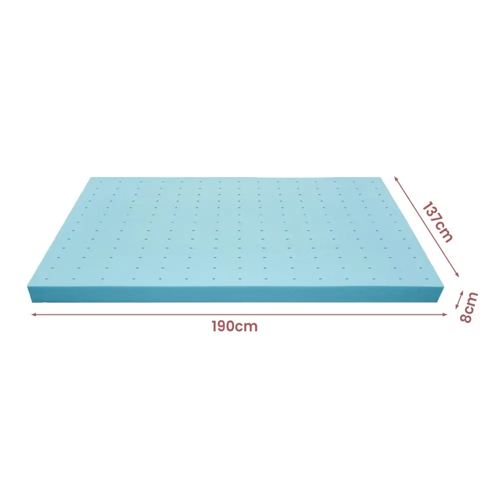 Mona Bedding Memory Foam Mattress Topper Cool Gel Bed w/Bamboo Cover Underlay 9CM Flat Double D