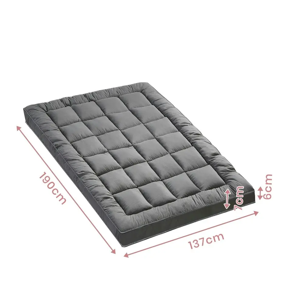 Mona Bedding Mattress Topper 1100GSM Bamboo Microfibre Pillowtop Cover Double Bed Underlay Mat Pad