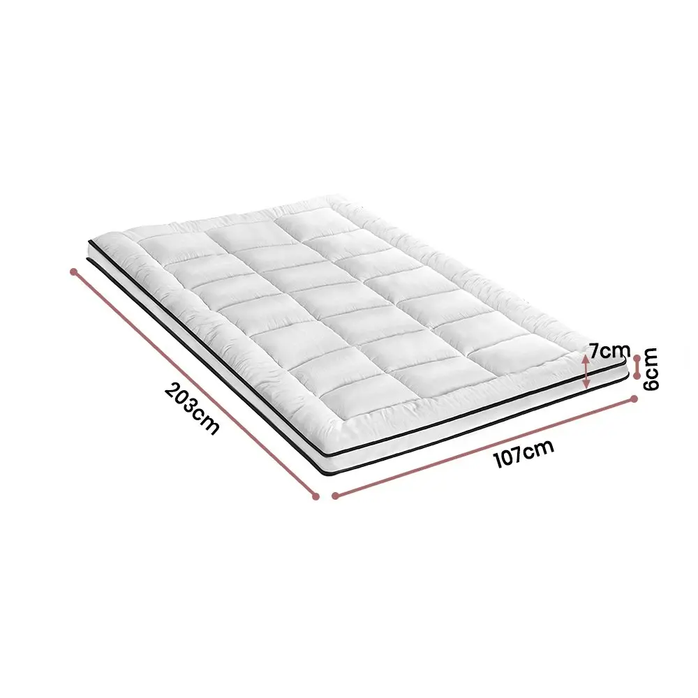 Mona Bedding Pillowtop Mattress Topper 2Layer Microfibre Protector Bed Mat Pad Cover Underlay KS