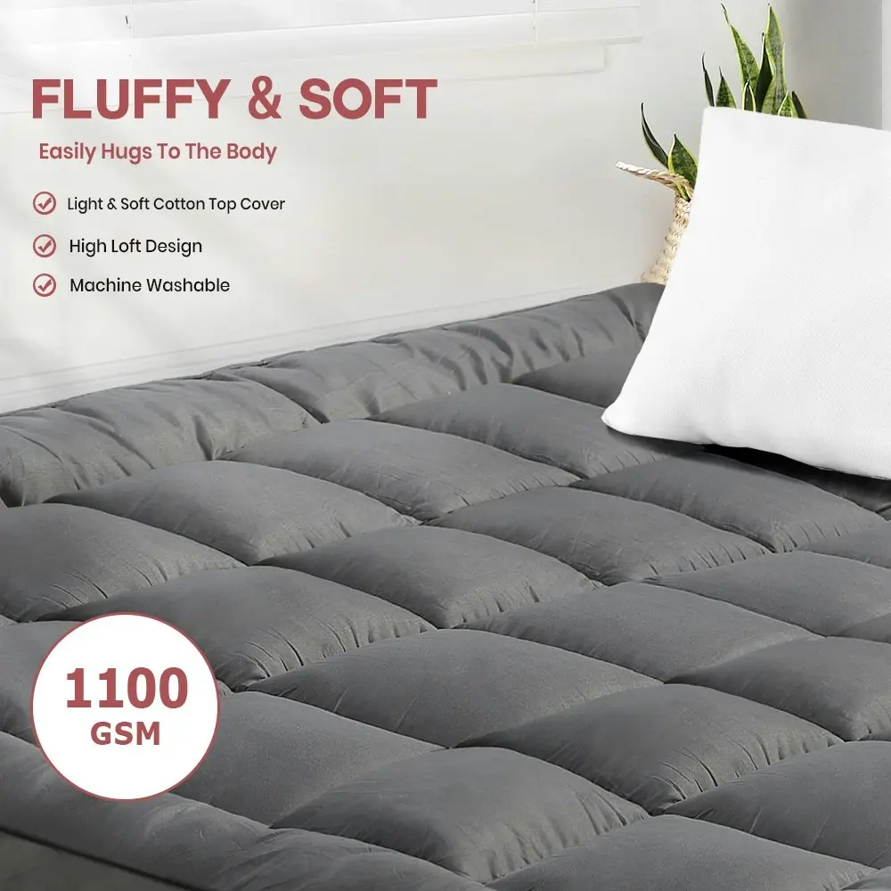 Mona Bedding Mattress Protector Bamboo Fibre Pillowtop Topper Cover 1100GSM King Bed Underlay Pad