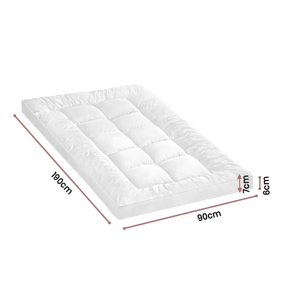 Mona Bedding Bamboo Fibre Pillowtop Mattress Topper Protector Cover Mat Single Size Bed Underlay Pad