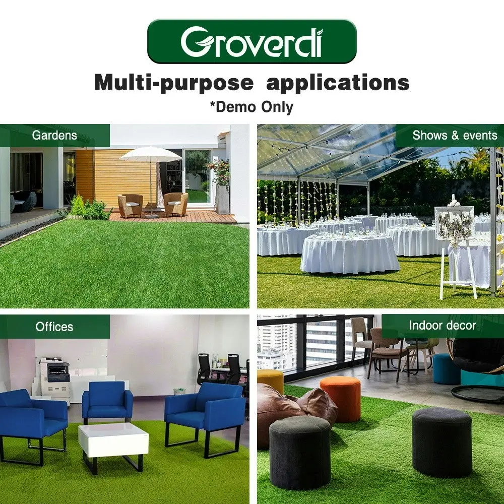 Groverdi Artificial Grass Synthetic Lawns 1mx10m Fake Grass Turf Plastic Plant 45mm 4-Coloured