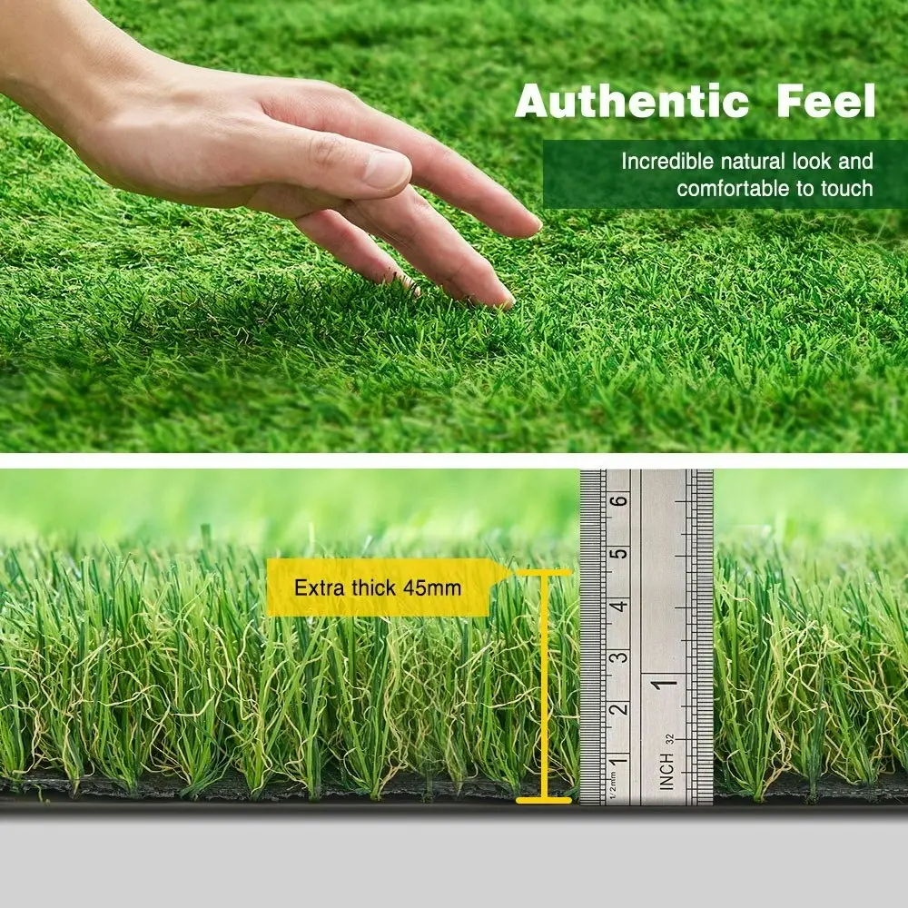 Groverdi Artificial Grass Synthetic Lawns 1mx10m Fake Grass Turf Plastic Plant 45mm 4-Coloured