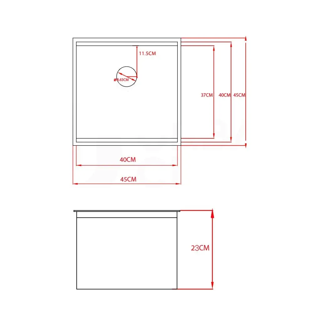 Simplus Stainless Steel Kitchen Workstation Sink 45x45CM Laundry Undermount Single Bowl Set Silver