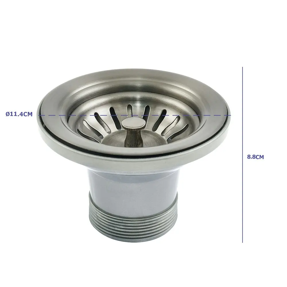 Simplus Sink Strainer 11.4CM Stainless Steel Kitchen Waste Plug Filter Drain Stopper Basket Drainers