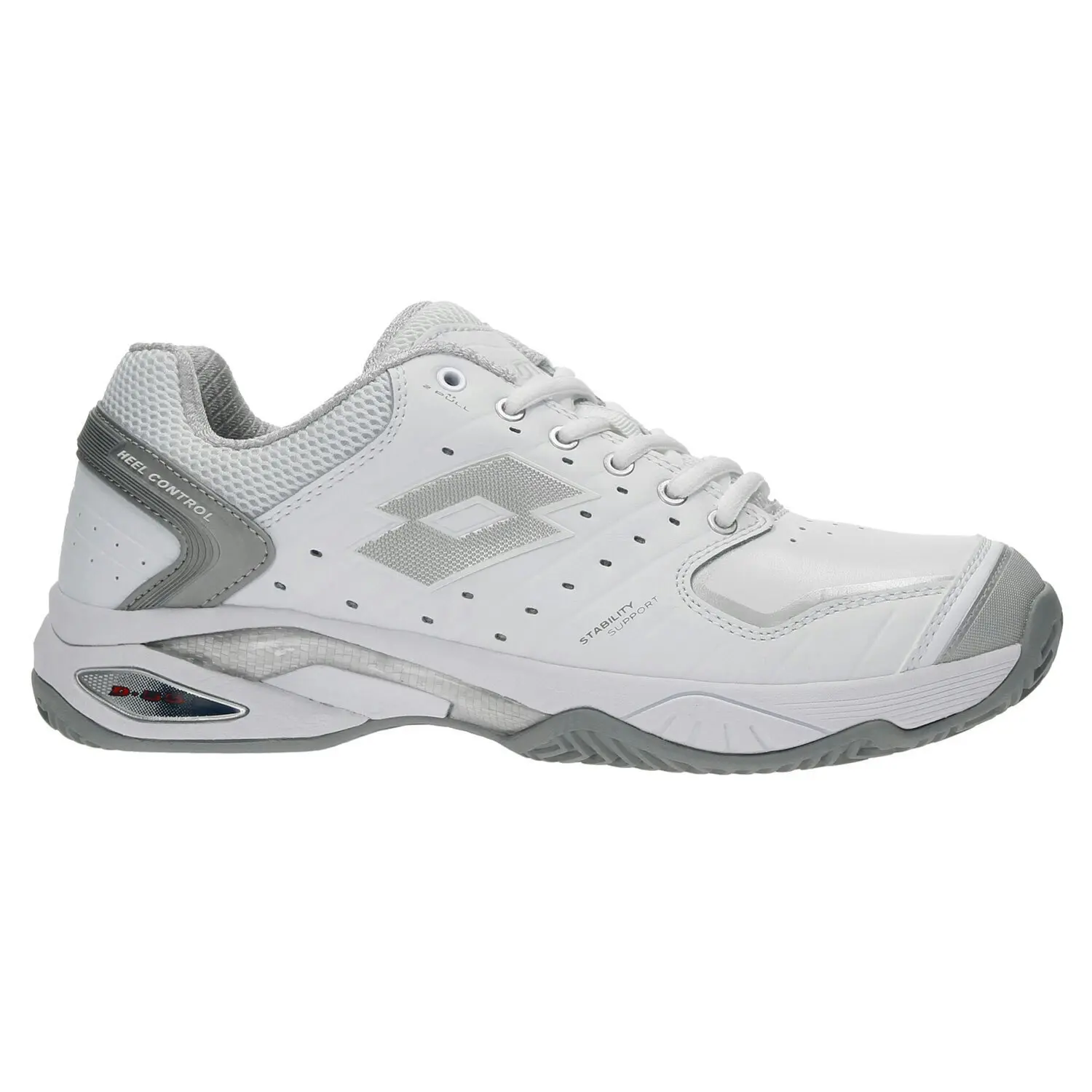 Lotto Womens Raptor Clay Leather Tennis Shoes En Tout Cas  - White/Grey/Silver