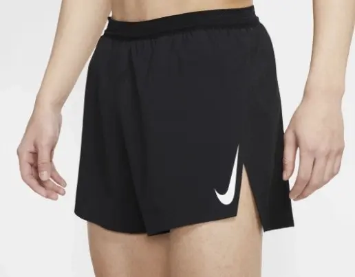 Nike Mens AeroSwift Dri-Fit Length Running Shorts 4"/10cm - Black/White