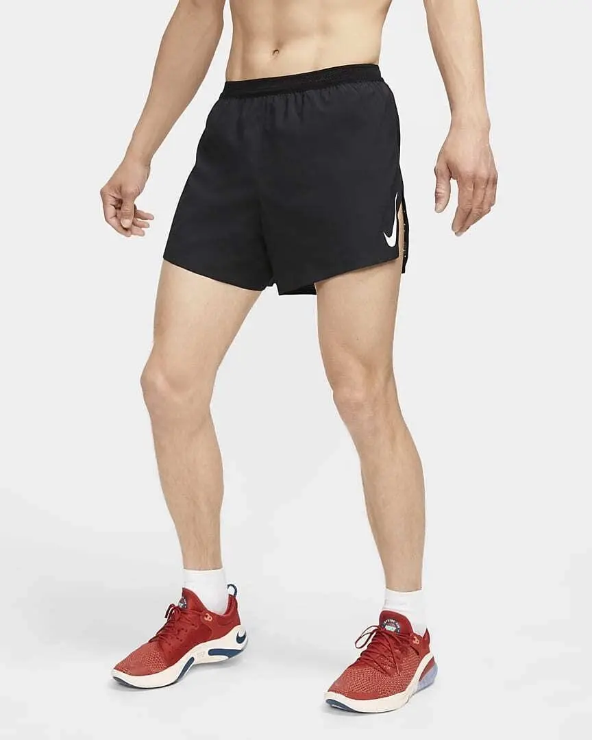 Nike Mens AeroSwift Dri-Fit Length Running Shorts 4"/10cm - Black/White