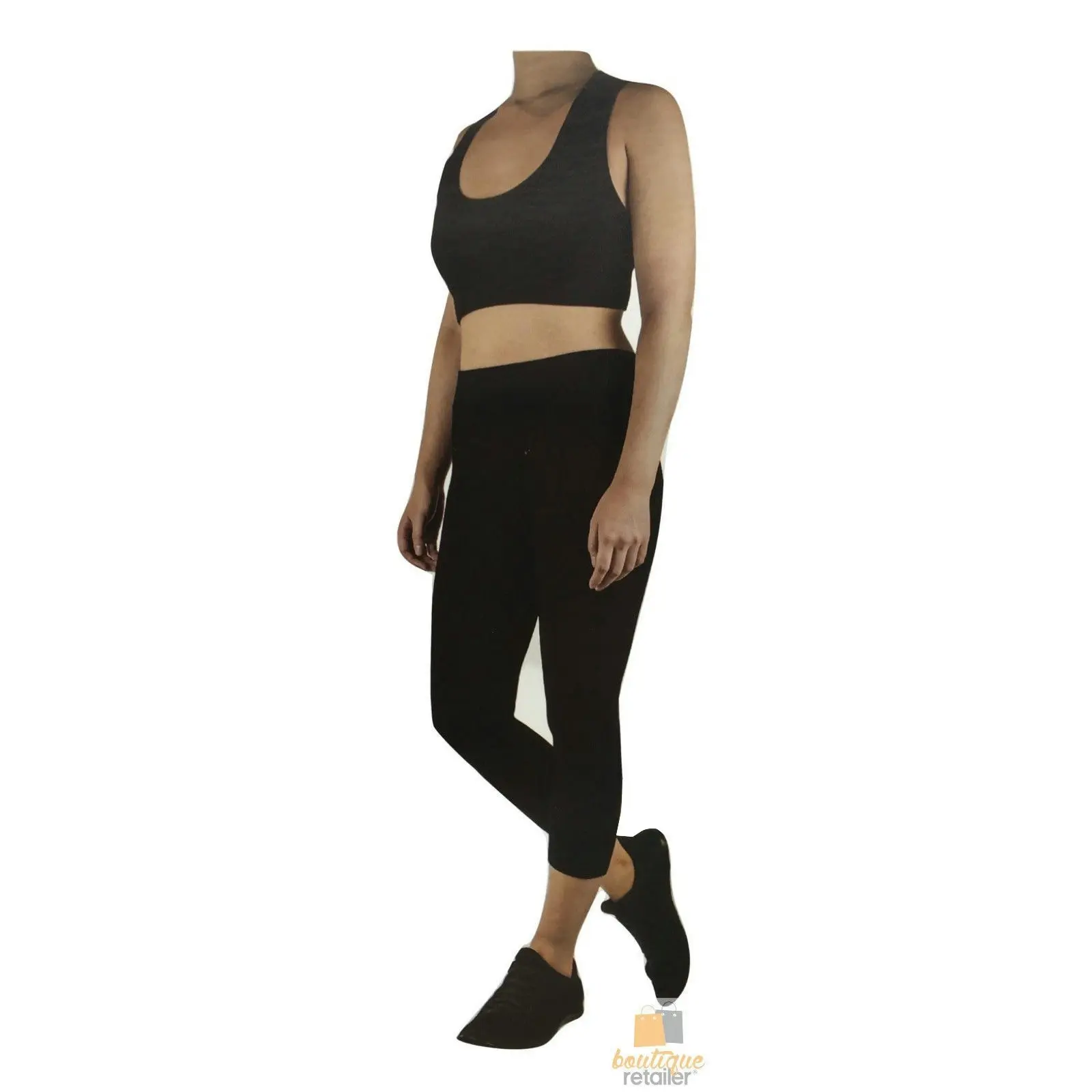 Womens CROP TOP Tank + LEGGING Pants SET Jogger Sport Party Tracksuit Gym Yoga