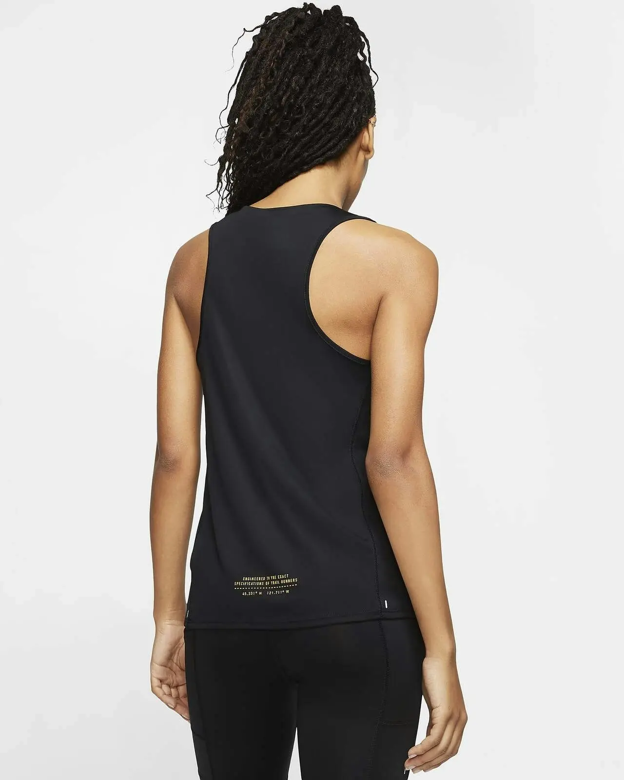 Nike Trail City Sleek Womens Running Top Tank vest Reflective Logo - Black