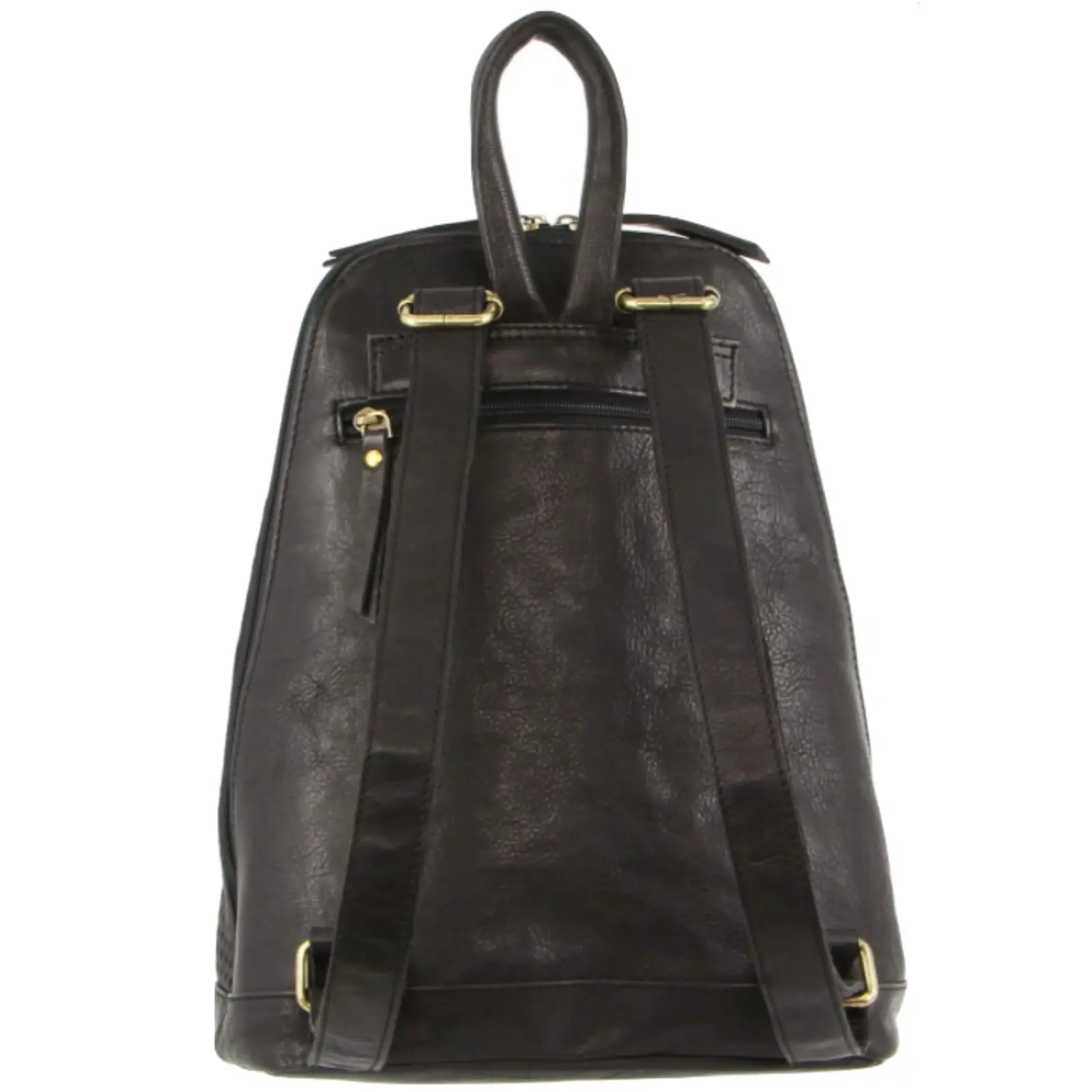 Pierre Cardin Women's Rustic Leather Backpack Ladies Rucksack Bag Pack