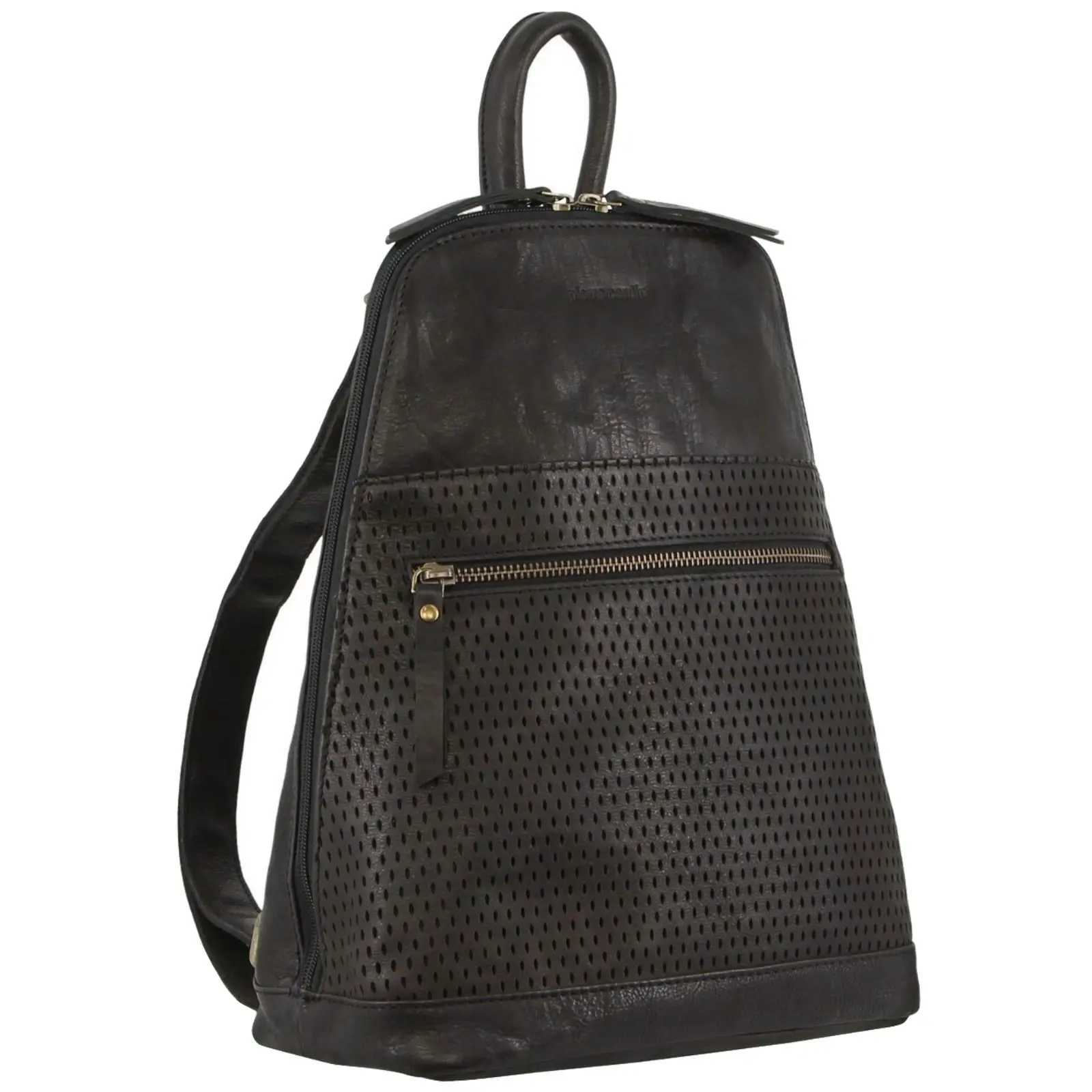 Pierre Cardin Women's Rustic Leather Backpack Ladies Rucksack Bag Pack