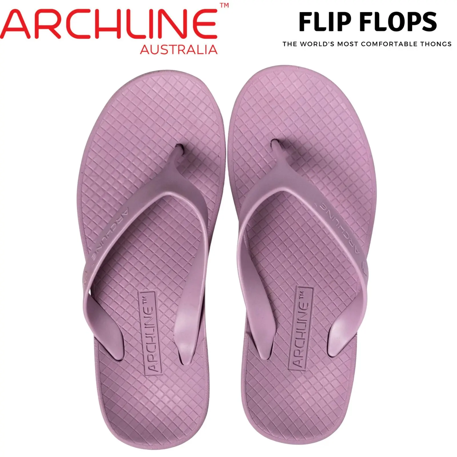 Archline Orthotic Flip Flops Thongs Arch Support Shoes Footwear - Lilac Purple