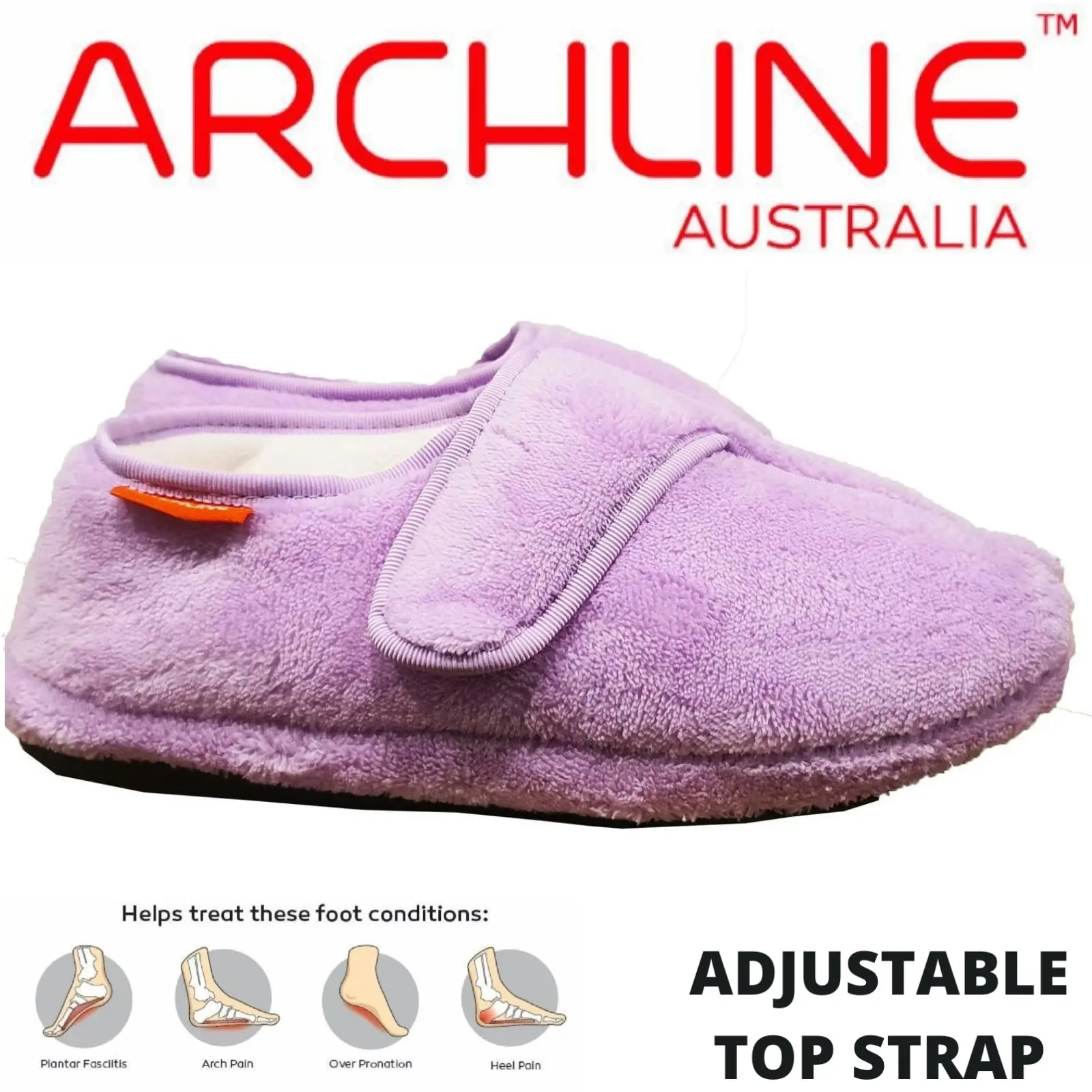 Archline Orthotic Plus Slippers Closed Scuffs Pain Relief Moccasins - Lilac