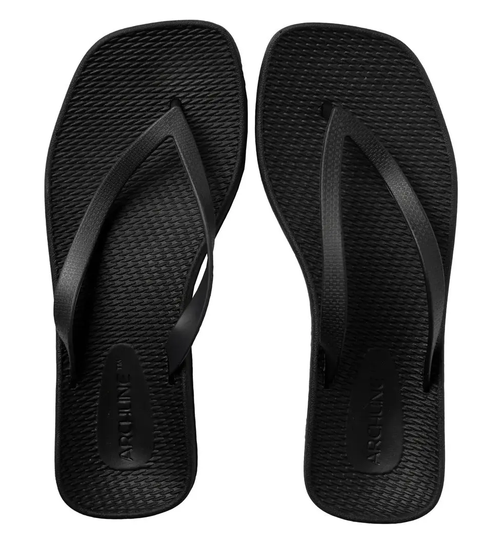 Archline Breeze Arch Support Orthotic Thongs Flip Flops Arch Support - Black