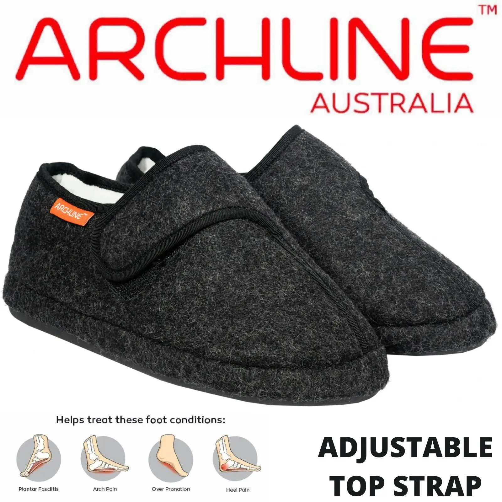 Archline Orthotic Plus Slippers Closed Scuffs Pain Relief Moccasins