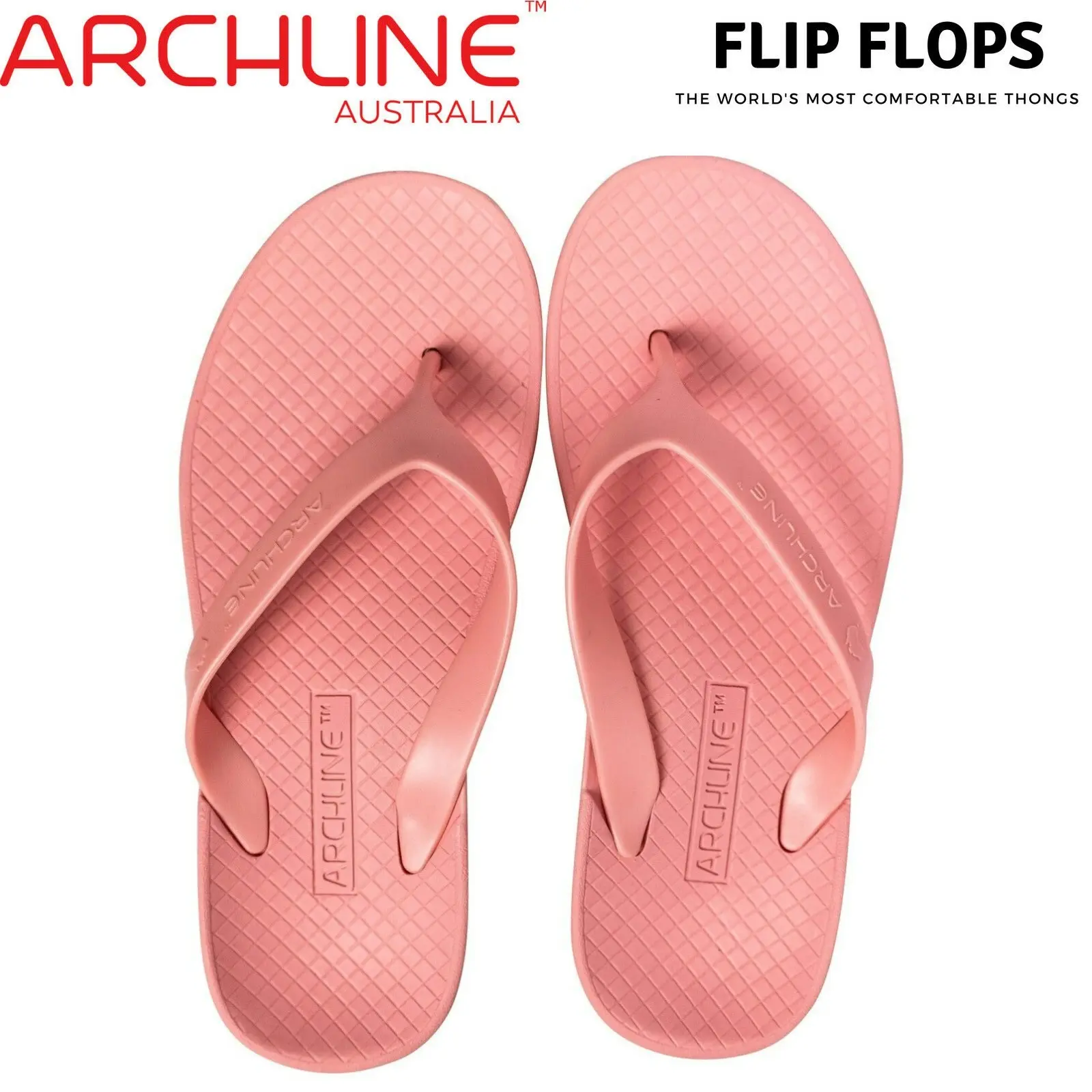 Archline Orthotic Thongs Arch Support Shoes Flip Flops - Pastel Pink