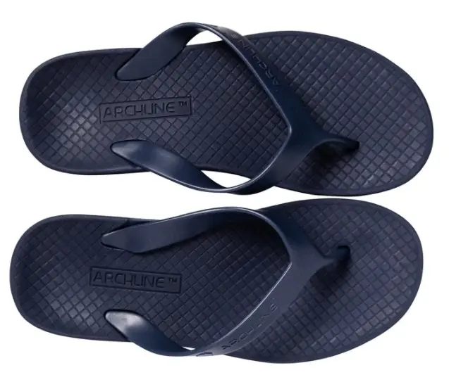 Archline Flip Flops Orthotic Thongs Arch Support Shoes Footwear - Navy