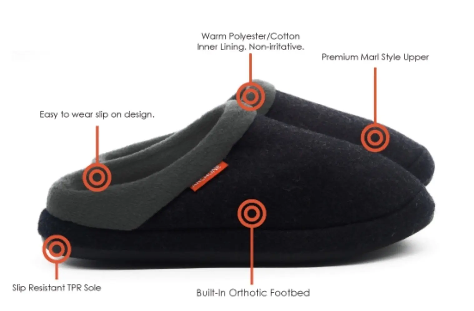 Archline Orthotic Slippers Slip On Arch Scuffs Orthopedic Moccasins