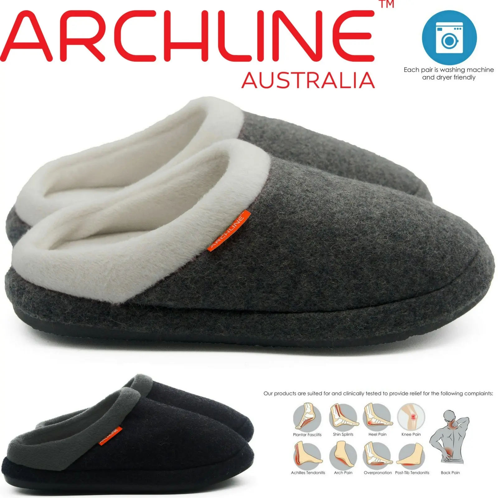 Archline Orthotic Slippers Slip On Arch Scuffs Orthopedic Moccasins