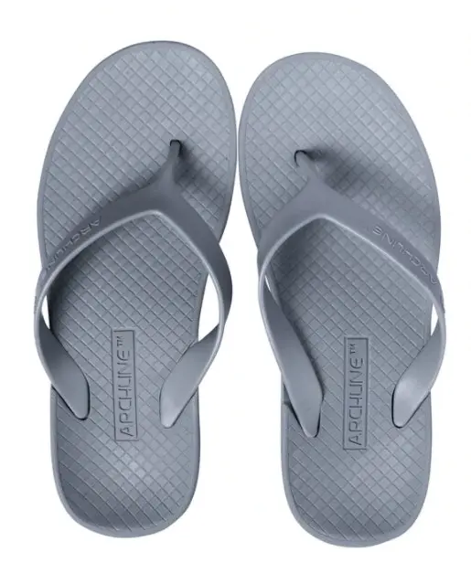 Archline Orthotic Flip Flops Thongs Arch Support Shoes Footwear - Grey