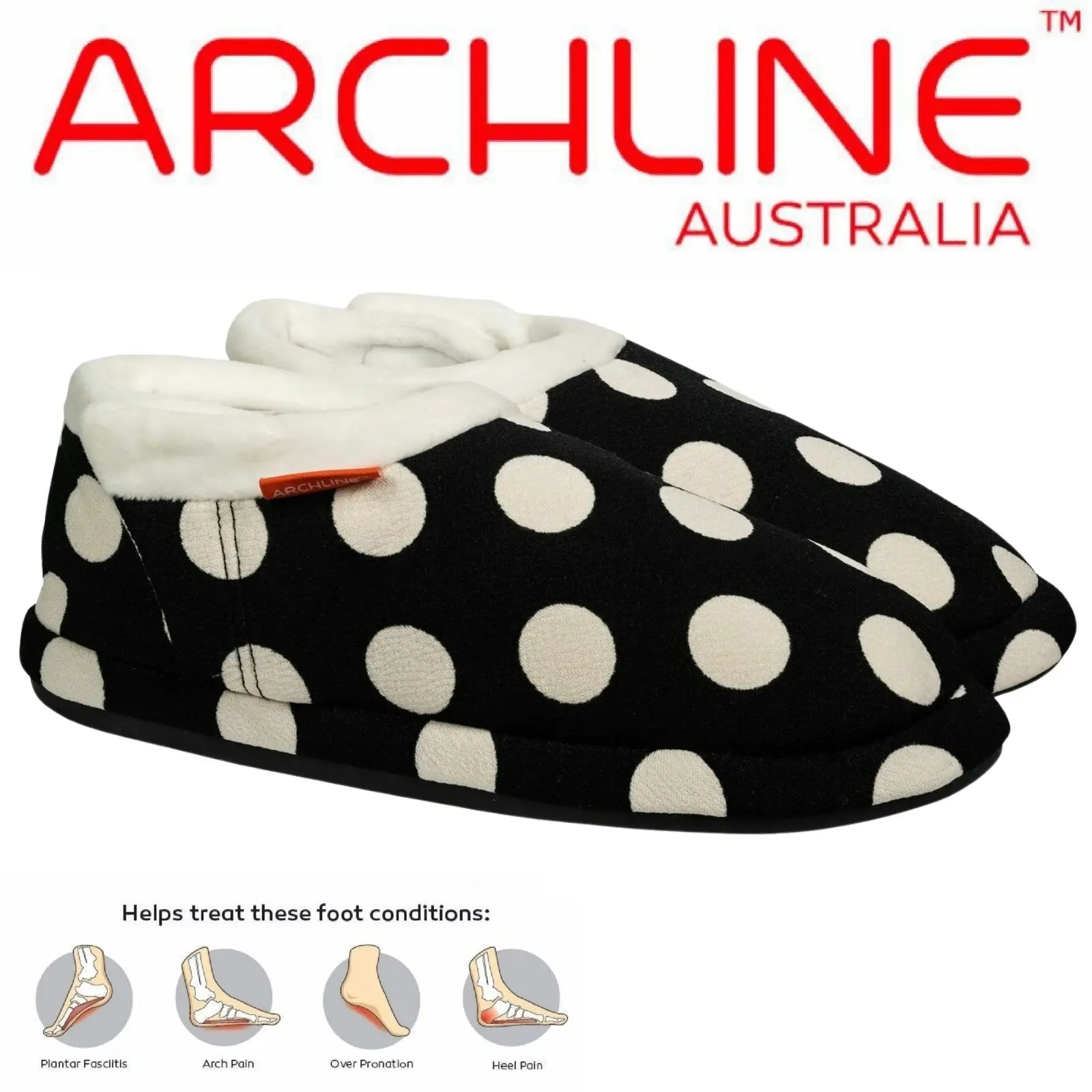 Archline Orthotic Slippers CLOSED Arch Scuffs Pain Moccasins Relief