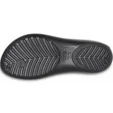 Crocs Womens Serena Flip Flop Thongs Summer Beach Shoes Sandals - Black/Black