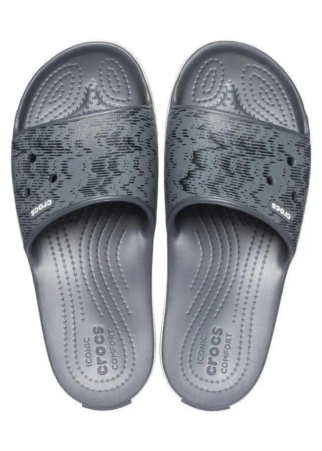 Crocs Crocband III Cardio Wave Slide Thongs Flip Flops Relaxed Fit - Graphite/Black