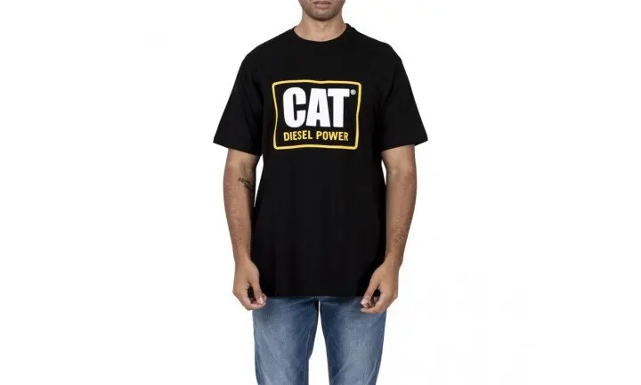 Caterpillar Mens Big & Tall CAT Diesel Power Short Sleeve Classic Fit Tee - Black