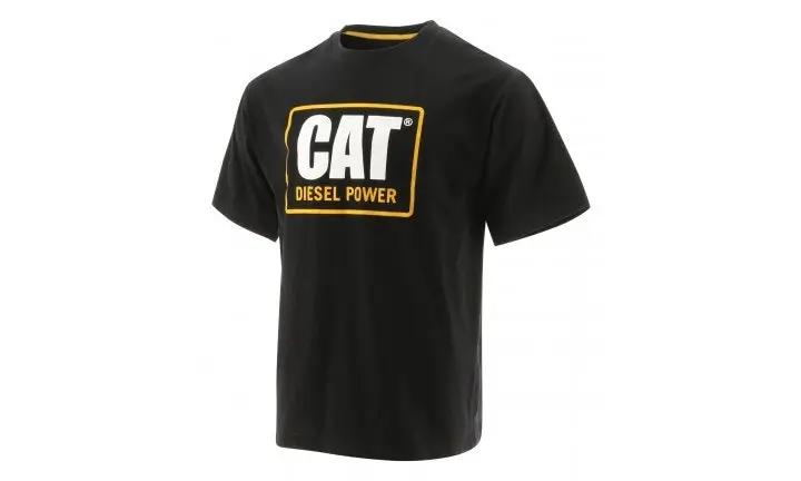 Caterpillar Mens Big & Tall CAT Diesel Power Short Sleeve Classic Fit Tee - Black