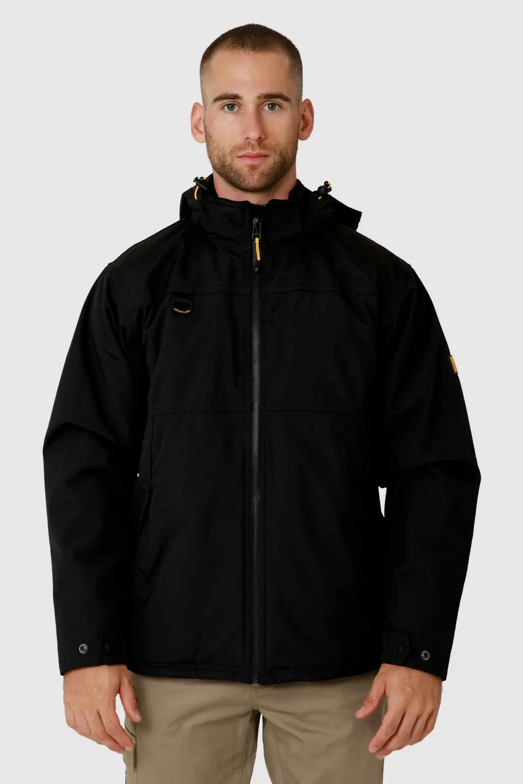 Caterpillar Mens Waterproof Zip Jacket w Hood Chinook CAT Winter Ski - Black