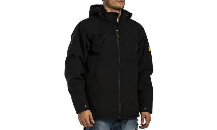 Caterpillar Mens Waterproof Zip Jacket w Hood Chinook CAT Winter Ski - Black