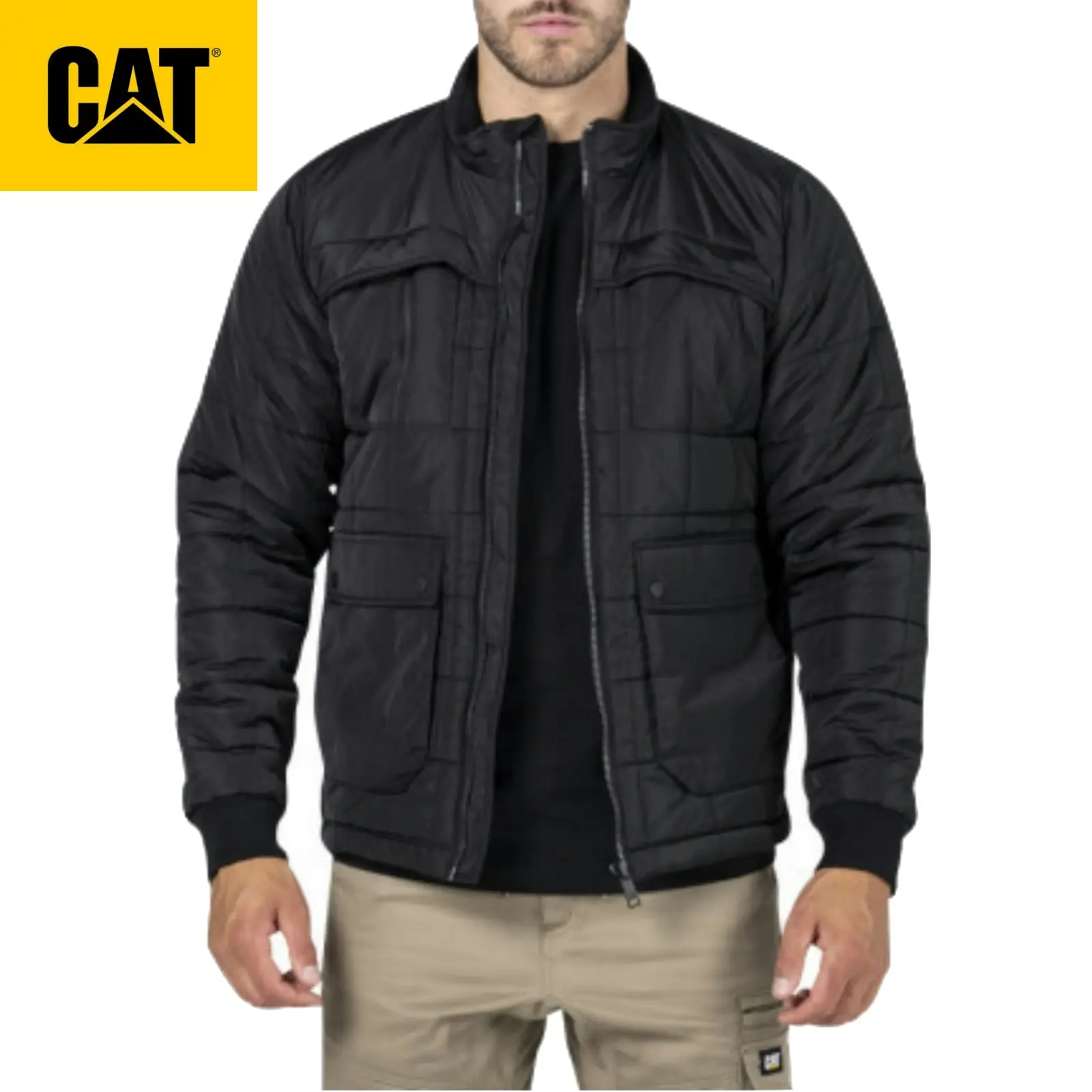 Cat Mens Terrain Winter Warm Jacket Caterpillar - Black