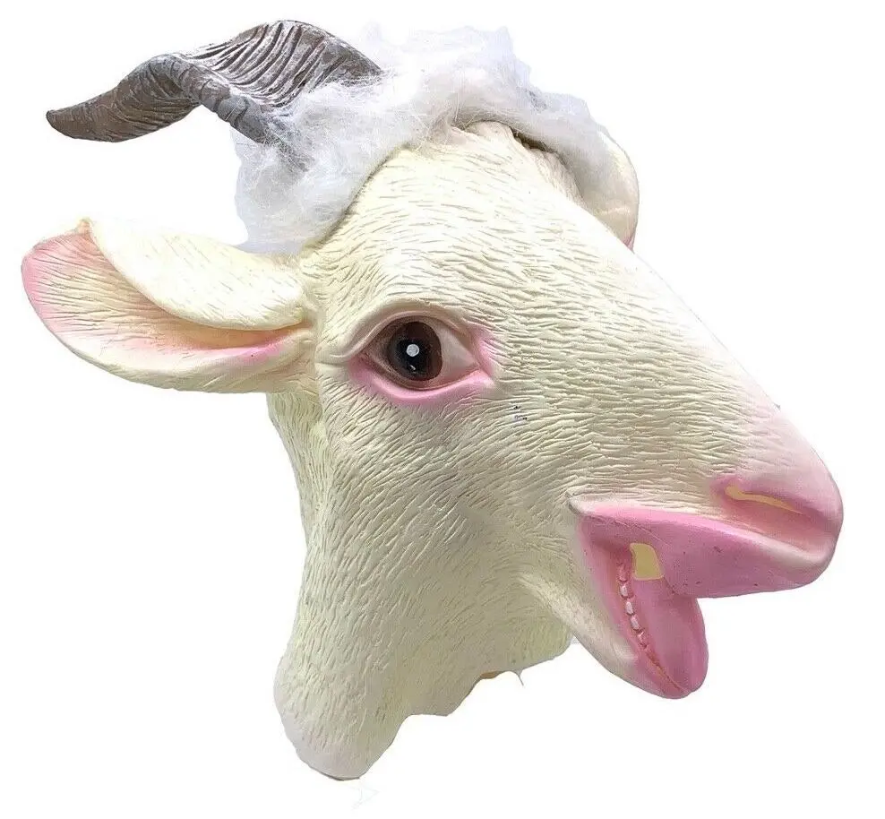 GOAT RUBBER MASK Latex Head Face Halloween Costume Party Animal Cosplay Sheep