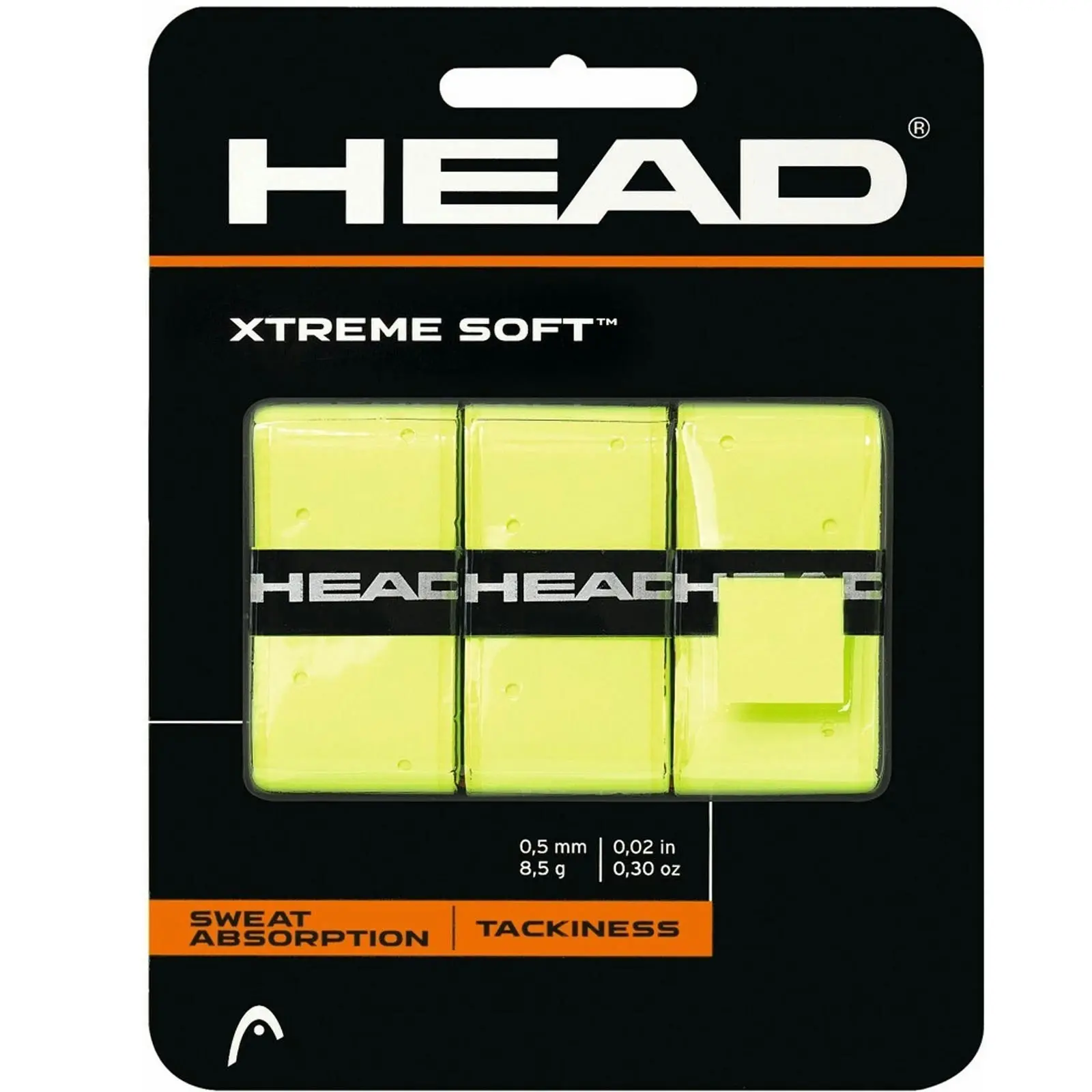 Pack of 3 Head XtremeSoft Overgrip Tennis Squash Over Grip Super Tacky Anti-Slip