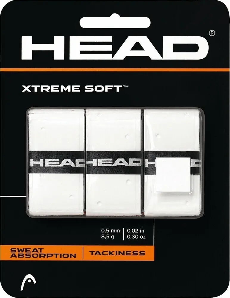 Pack of 3 Head XtremeSoft Overgrip Tennis Squash Over Grip Super Tacky Anti-Slip