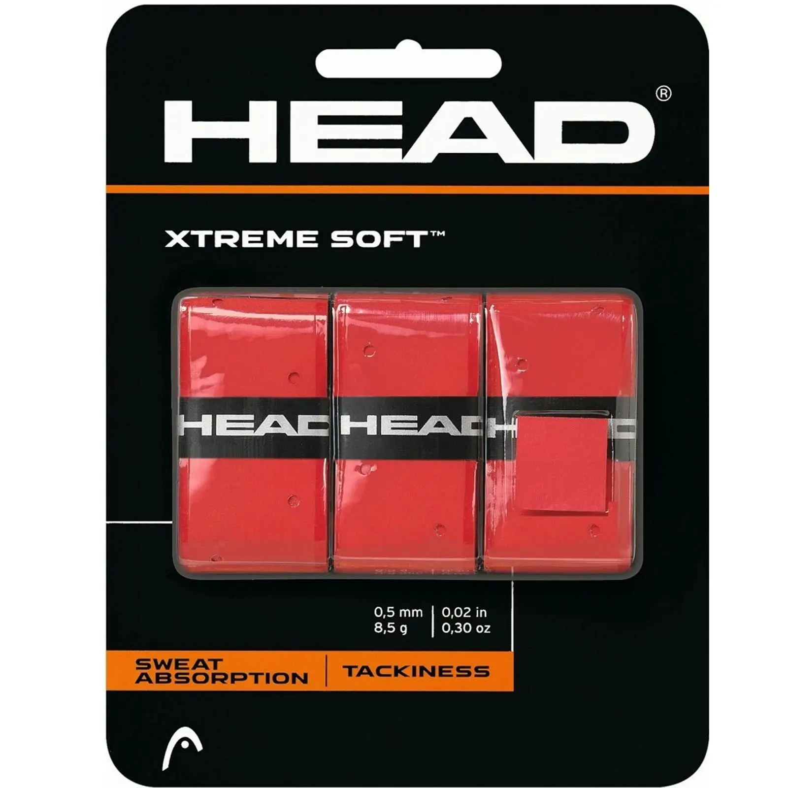 Pack of 3 Head XtremeSoft Overgrip Tennis Squash Over Grip Super Tacky Anti-Slip