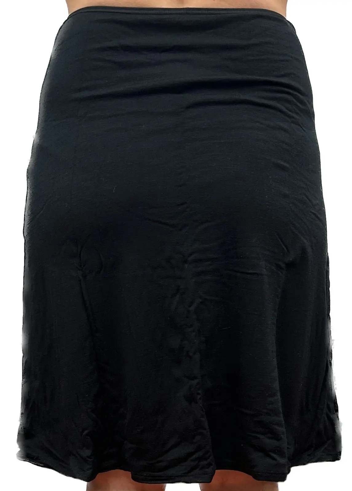 Merino Skins Essential A-Line Slip Under Skirt Thermal Wool Underwear - Black