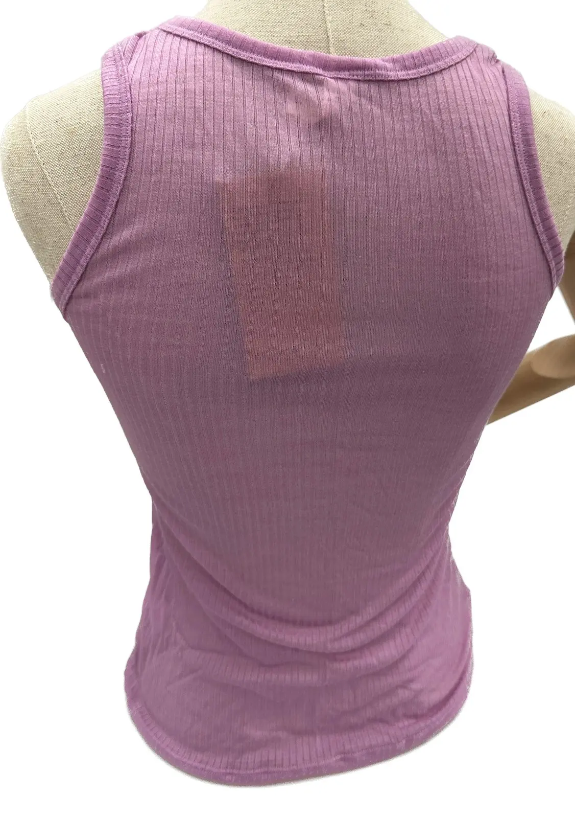 Merino Skins Wool Ladies V-Neck Tee Thermal Top Sleeveless Tank - Hyacinth