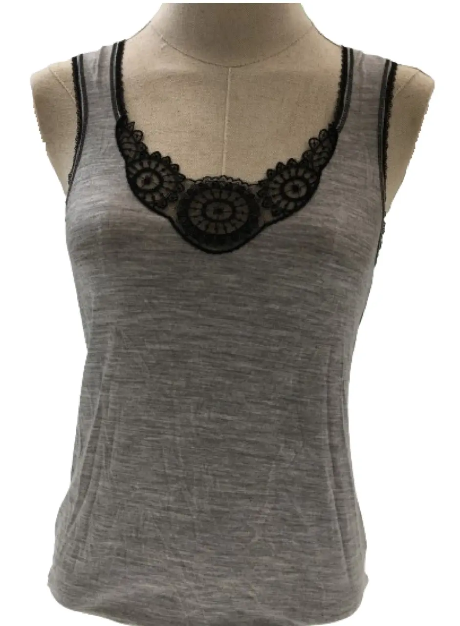 Merino Skins Ladies Dianthe Tank Top Thermal Merino Wool Rich Thermals - Soft Grey Marle