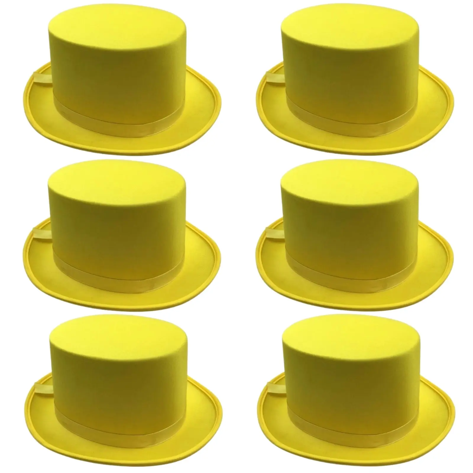 6x SATIN TOP HAT Costume Party Cap Fancy Dress Trilby Fedora One Size BULK