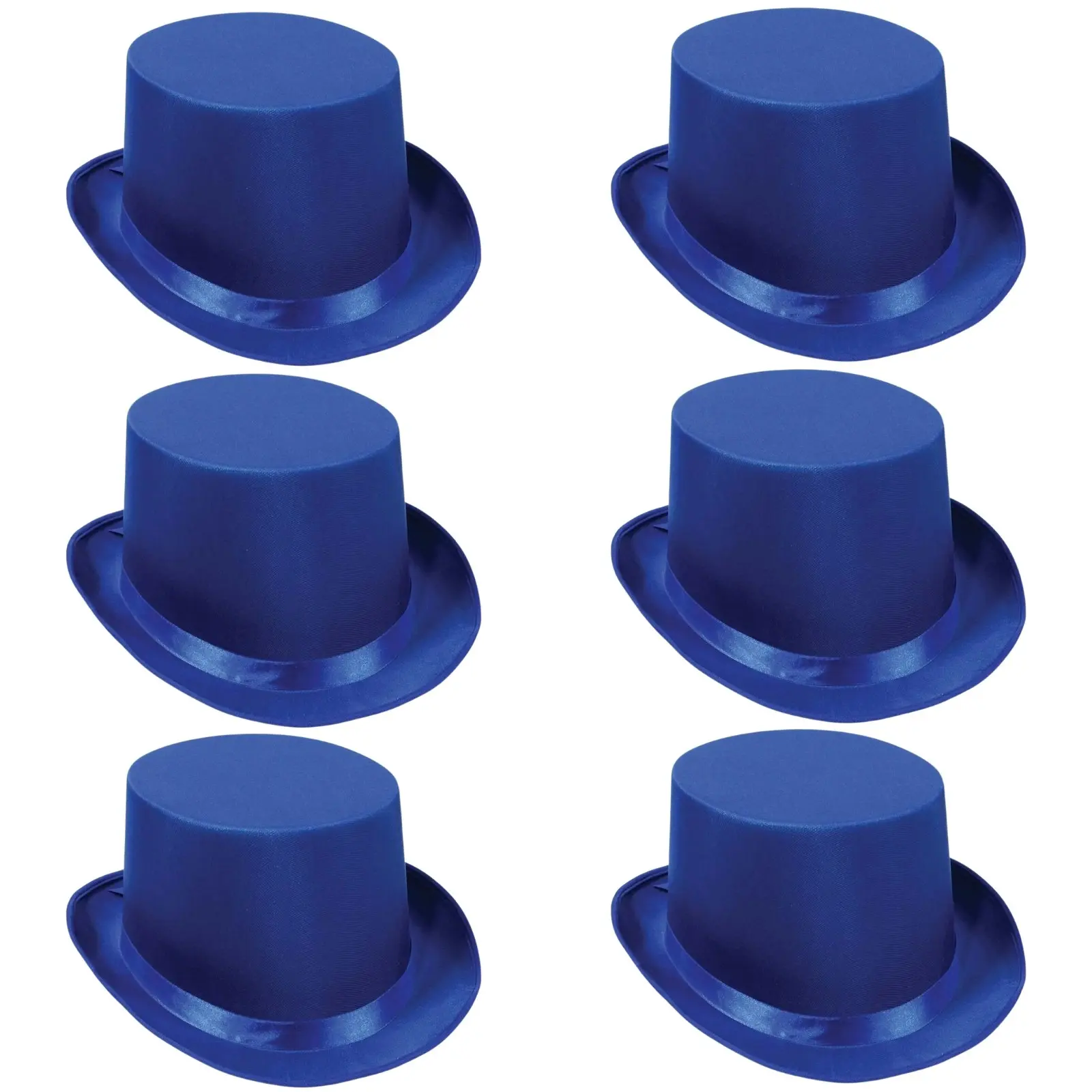 6x SATIN TOP HAT Costume Party Cap Fancy Dress Trilby Fedora One Size BULK