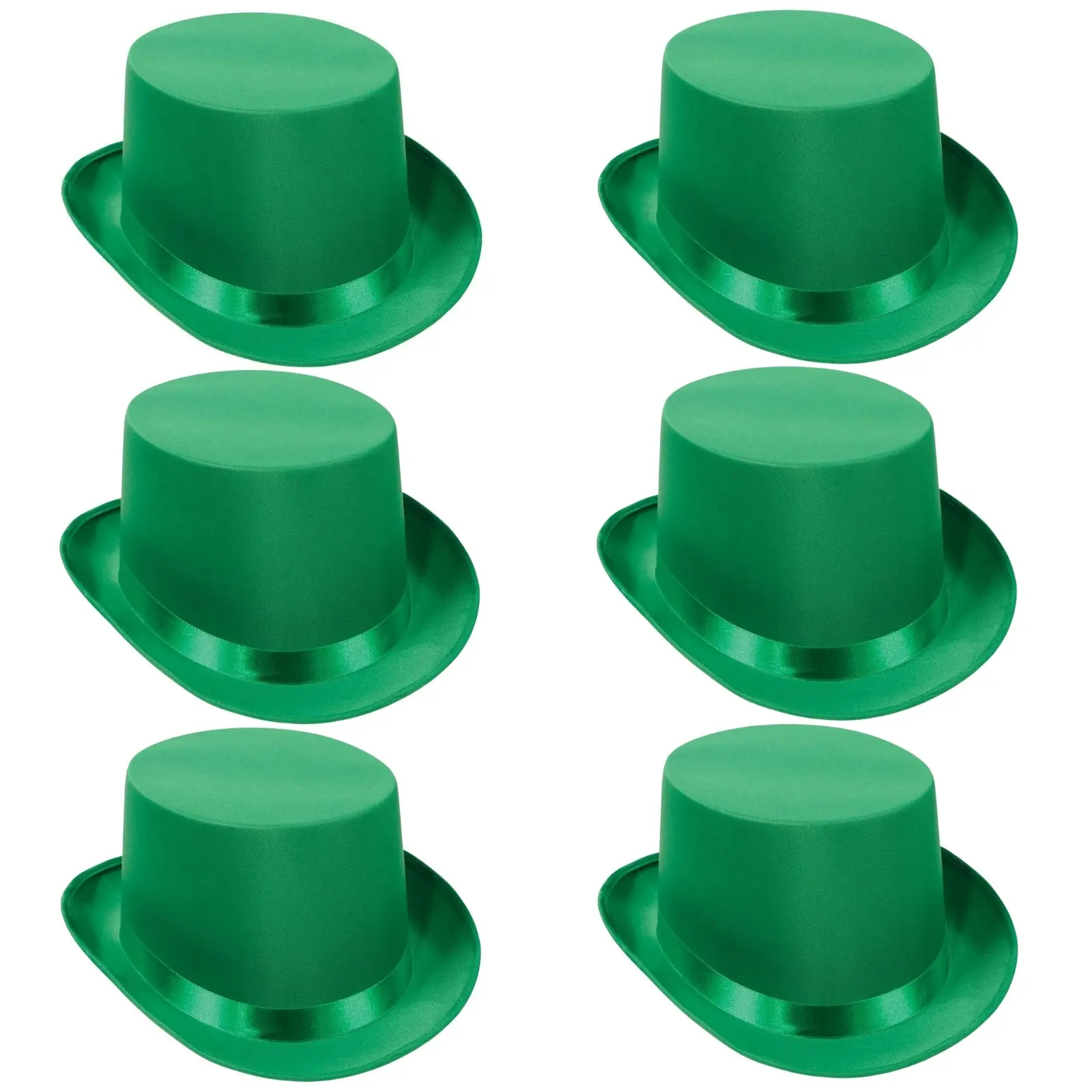 6x SATIN TOP HAT Costume Party Cap Fancy Dress Trilby Fedora One Size BULK