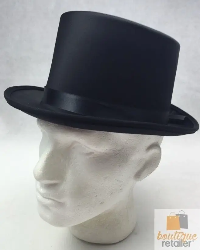 6x SATIN TOP HAT Costume Party Cap Fancy Dress Trilby Fedora One Size BULK