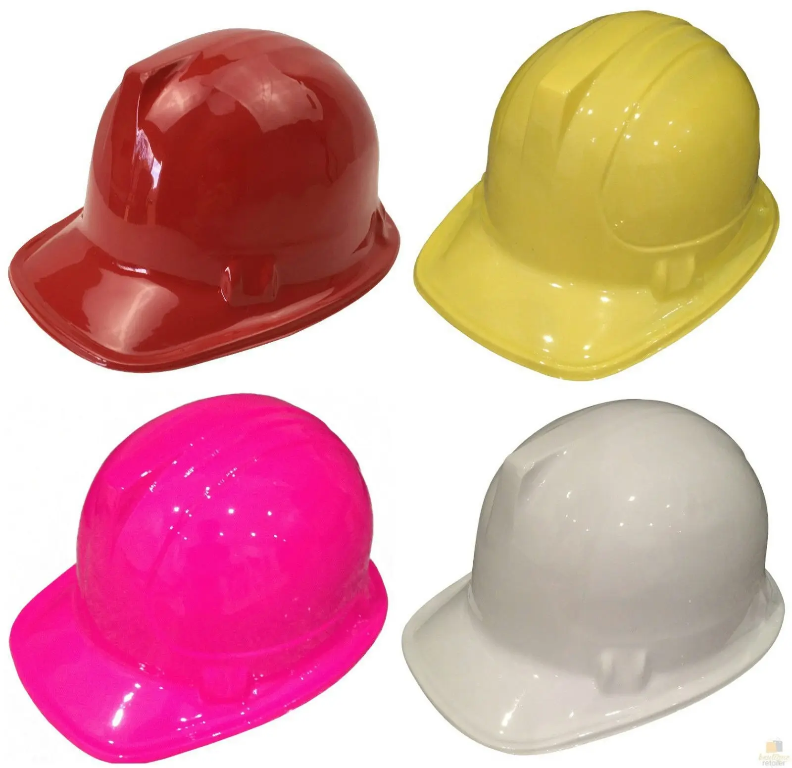 6x KIDS BUILDER HATS Construction Costume Party Helmet Safety Cap Childrens