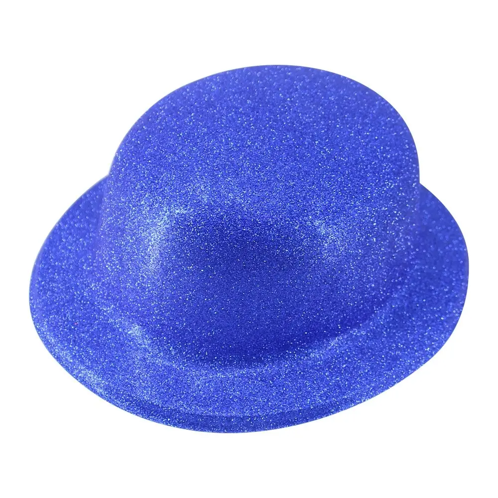 GLITTER BOWLER HAT Fancy Party Plastic Costume Cap Fun Dress Up Sparkle