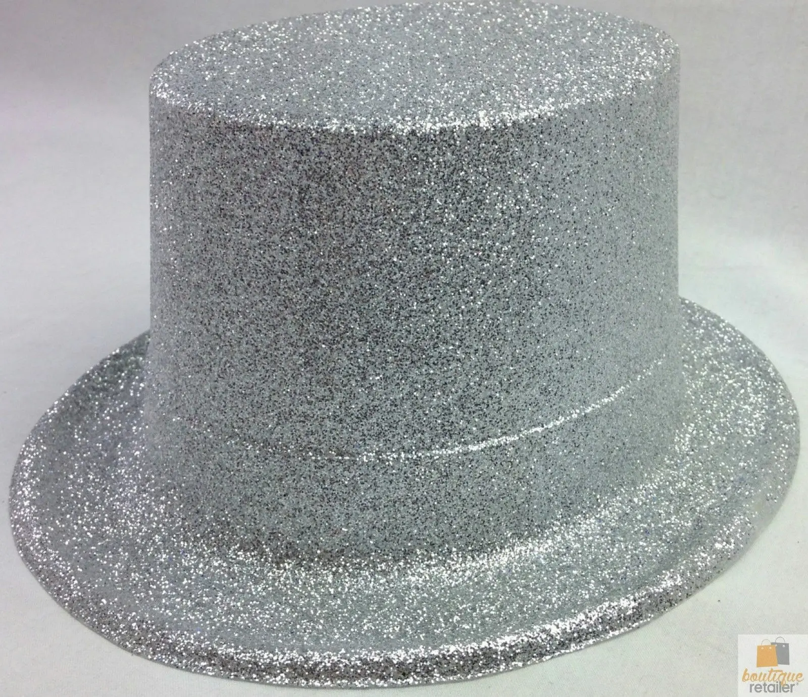 12x GLITTER TOP HAT Fancy Party Plastic Costume Tall Cap Fun Dress Up BULK