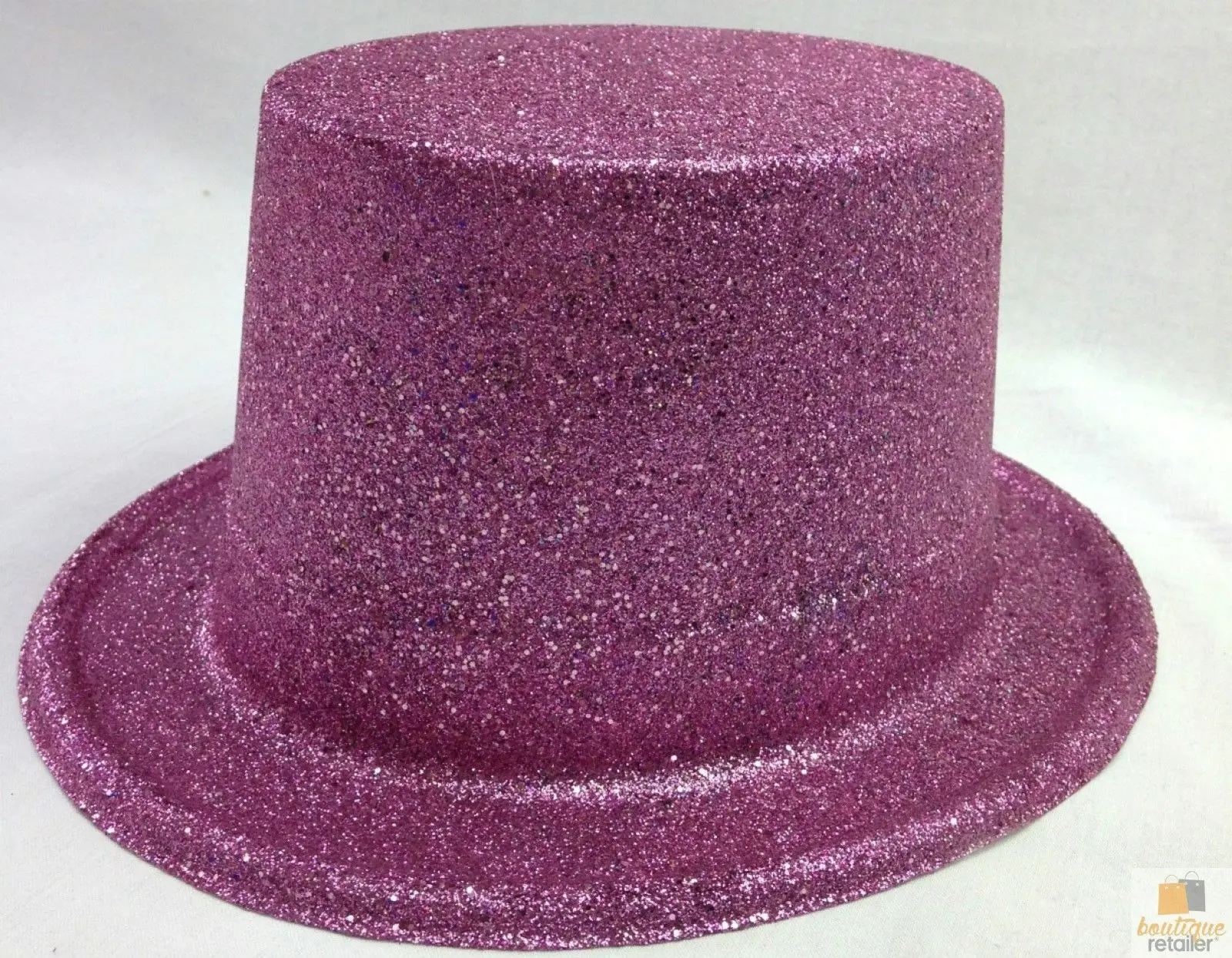 12x GLITTER TOP HAT Fancy Party Plastic Costume Tall Cap Fun Dress Up BULK