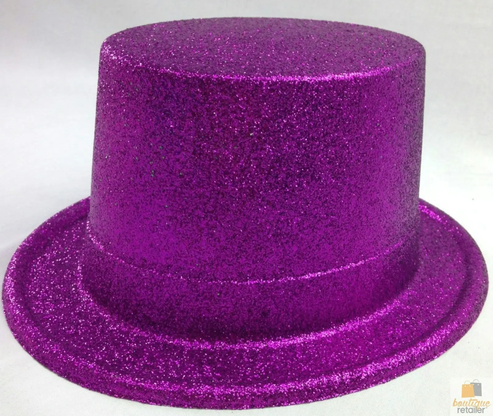 12x GLITTER TOP HAT Fancy Party Plastic Costume Tall Cap Fun Dress Up BULK